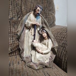 Nativity Scene Figure Resin Art Rustic Shabby Chic 8in Beautiful Christmas Decor